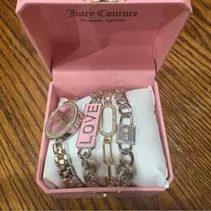 Juicy Couture Pink Watch and Women's Bracelet Set